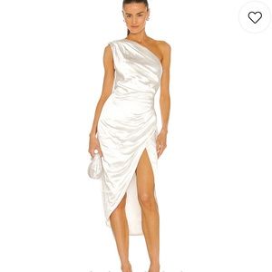 Elliatt white satin one shoulder dress